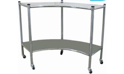 CURVED INSTRUMENT TROLLEY SS