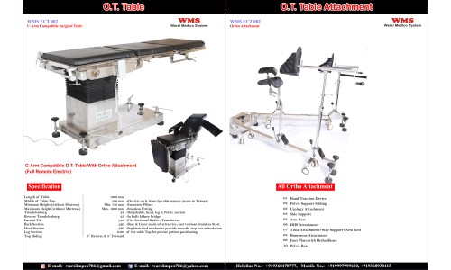 C-Arm Compatible Ot Table Full Electric With Ortho Attachment