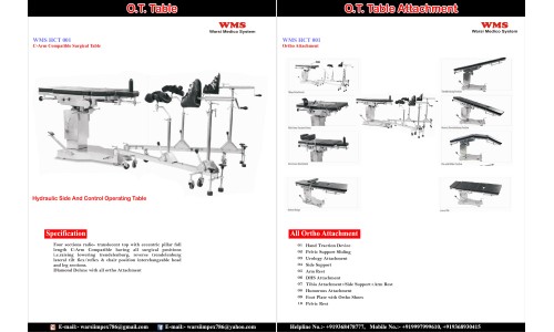 C-Arm Compatible Hydraulic  OT Table  With Ortho Attachment